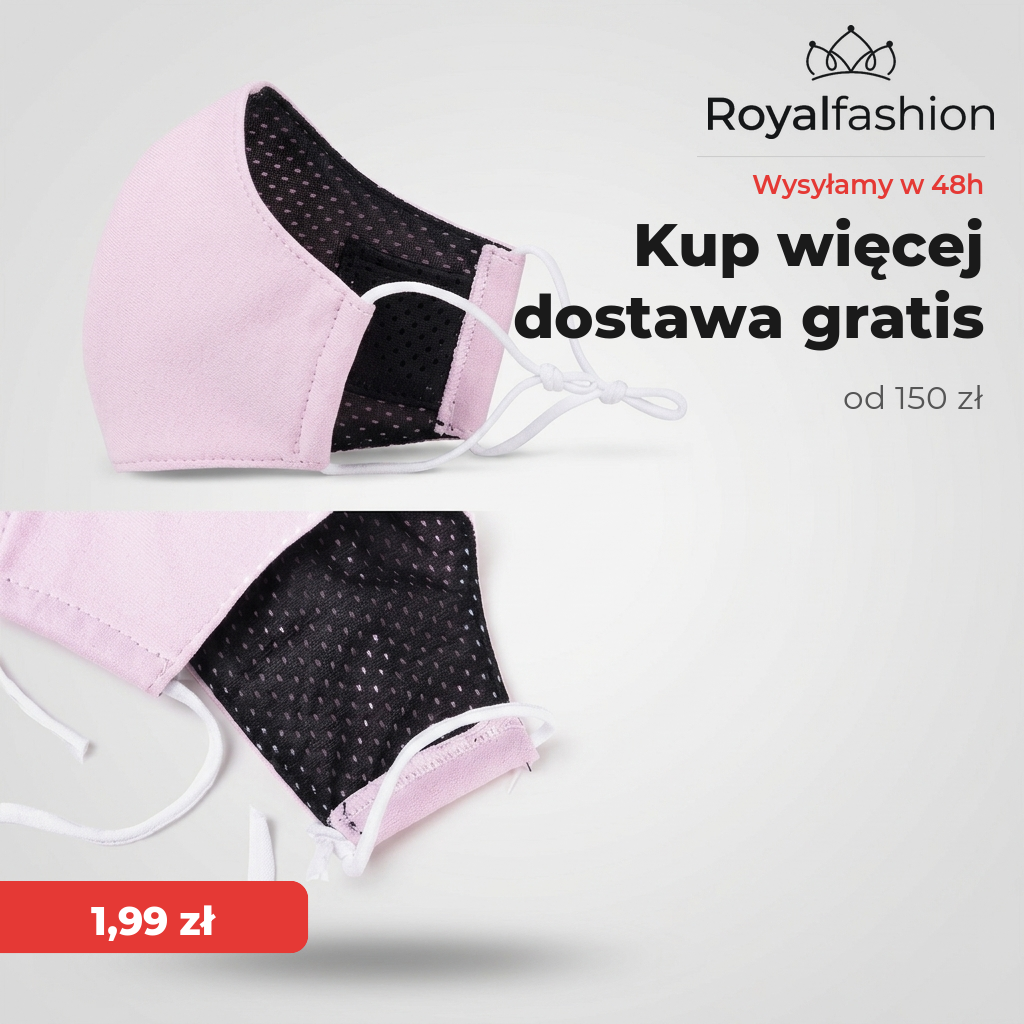Royalfashion Granatowa 3 warstwowa maseczka ochronna na twarz